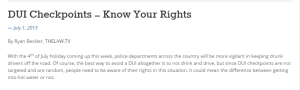 dui checkpoints know your rights