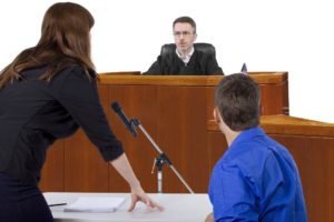 DUI attorney represents client during a DUI violation court hearing